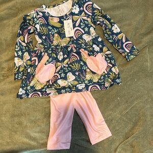 Butterfly and Rainbow Kids Pajama Set